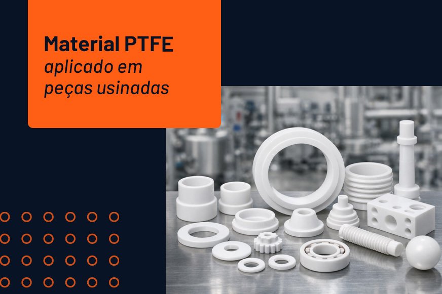 Peças usinadas em material PTFE Teflon sob medida da Megaflon